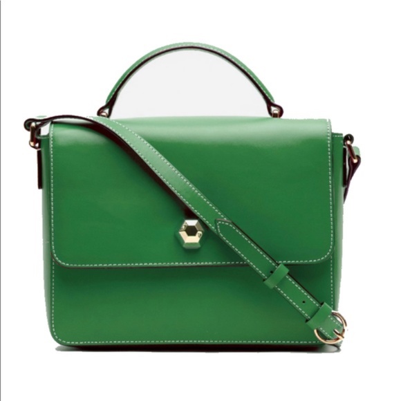 Frances Valentine Handbags - Frances Valentine Green Leather Midge Crossbody